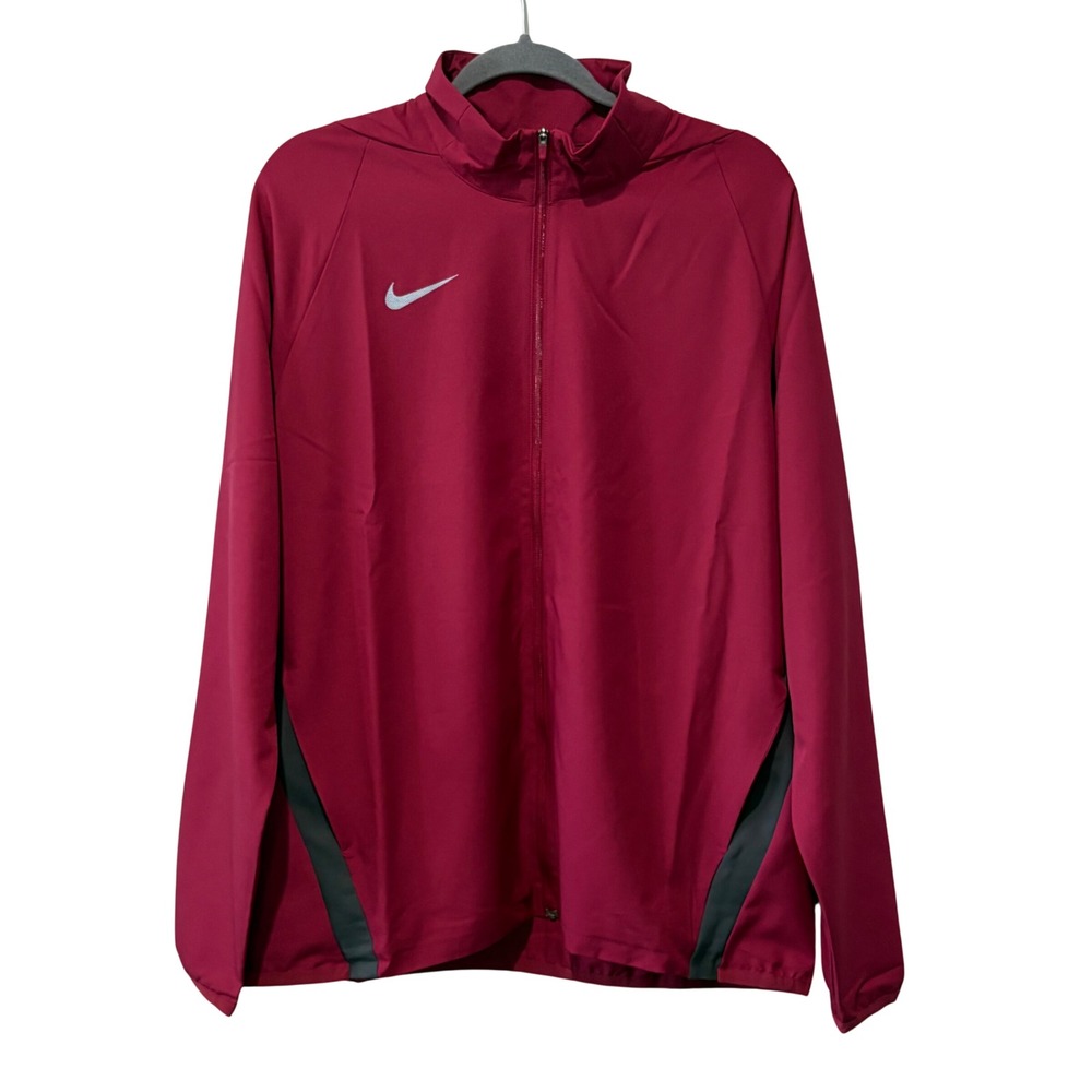Nike Training Jacket Mens Large Burgundy Red AJ3372-693 Dri-FIT Full Zip Track